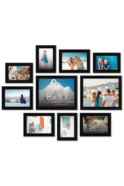 Generic Brand Americanflat 10-Piece Black Picture Frame Set | Includes Sizes ...