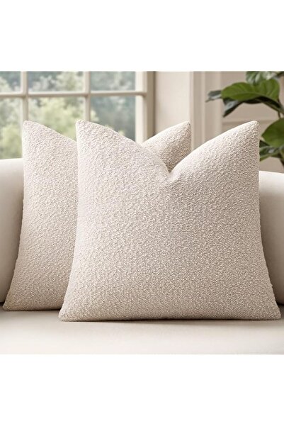 Generic Brand 2 Pack Boucle Decorative Throw Pillow Covers, Textured Boucle N...