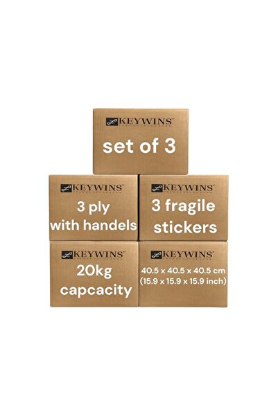 Generic Keywins® 3 Ply Pack Of 3 Pieces smooth moving Boxes Size: 40.5 x 40.5...