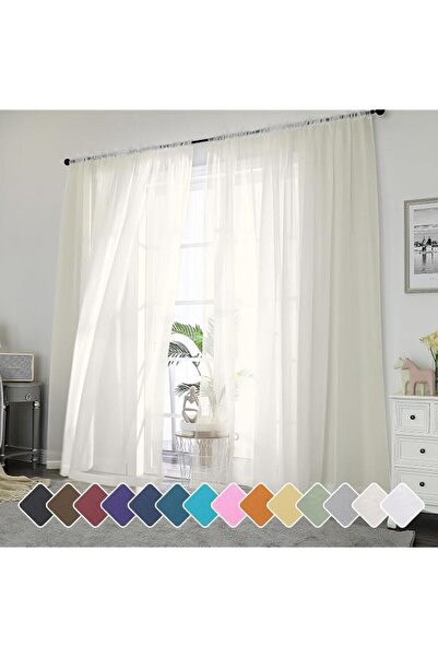 Generic Brand Chyhomenyc Ivory Sheer Curtains 96 Inch Length 2 Panels Set, El...