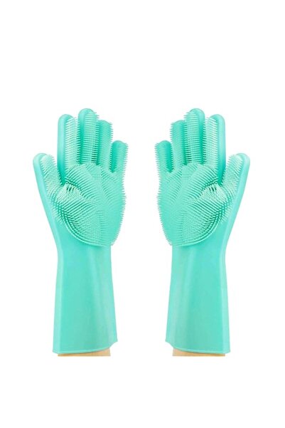 Generic 1 Pair Silicone Reusable Pet/Dish Wash/Scrubbing/Cleaning Sponge Glov...