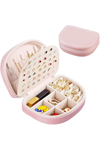 Generic Brand Travel Jewelry Organizer, PU Leather Portable Jewelry Box with ...