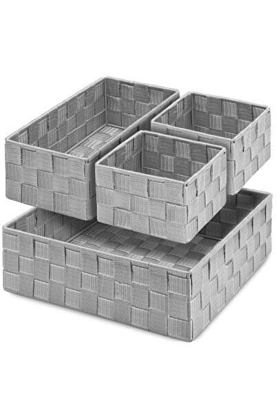 Generic Posprica Drawer Organizer Bins,Woven Strap Storage Box Cube Basket Co...