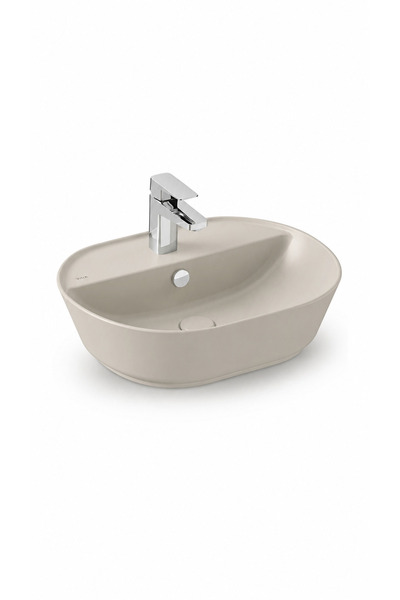 VitrA GEO OVAL ÇANAK LAVABO M.BEJ 55CM ARM.DELİKLİ