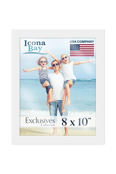 Generic Brand Icona Bay 8x10 White Picture Frame, Sturdy Wood Composite Photo...
