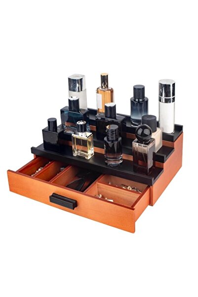 Generic Brand Wooden Cologne Organizer, 3 Tier Cologne Display Stand with Dra...