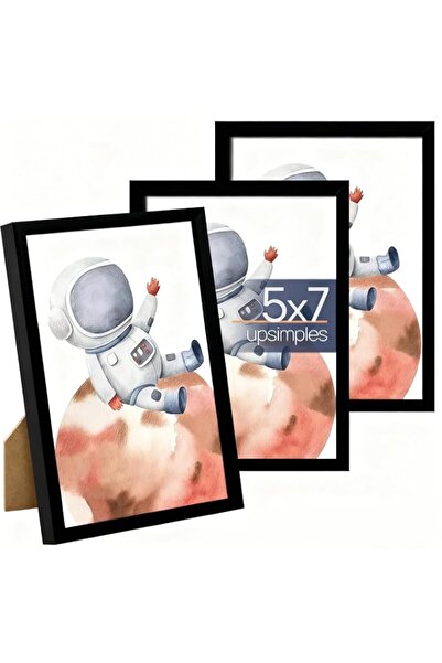 Generic Brand Wooden Picture Frame Set of Three,Sleek black slimline frames w...