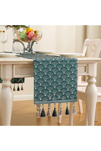 Generic Table Runner, Vintage Luxury Embroidered Floral Jacquard Damask Fabri...