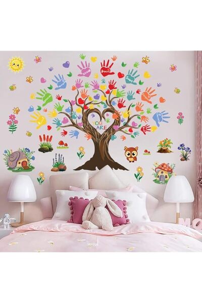 Generic Brand Colorful Inspirational Wall Sticker Quotes Tree Handprint You a...