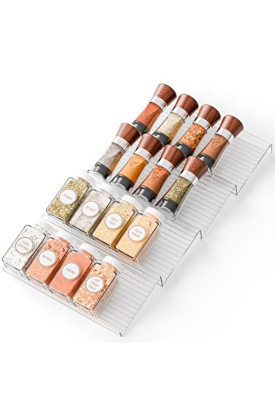 Generic 4 Pack Adjustable Narrow Spice Rack for Drawer, Expandable from 9" to...