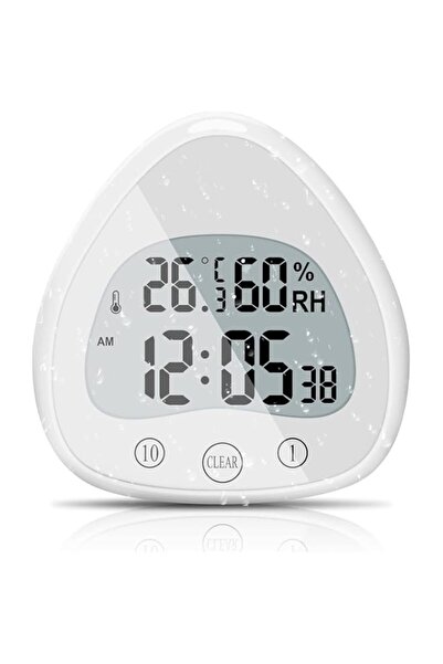 Generic Brand Shower Clock, Digital Temperature Humidity Waterproof Bathroom ...