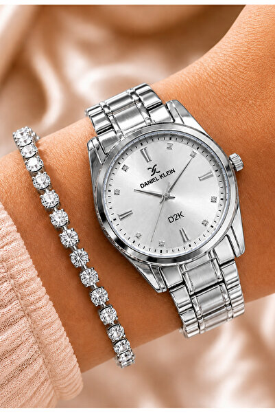 Daniel Klein Women's Wristwatch Silver Color Yellow Dial Waterproof Bracelet ...