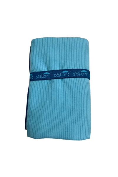 SOLARTEC Πετσέτα θαλάσσης microfiber 110x175cm κοτλέ μπλε/μπλε SOLART