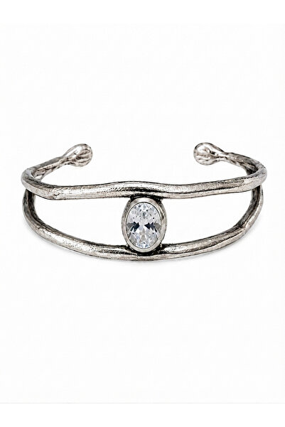 CAPO by Aytaç Yamaç Oval Crystal Stone Modern Design Women's Cuff Bracelet (4...