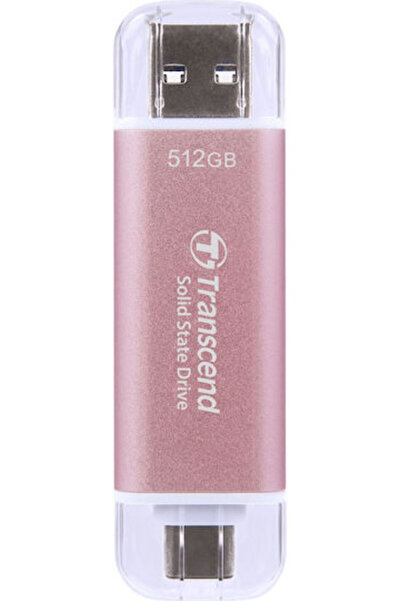 Transcend Esd310p 512GB USB 3.2 SSD Στικάκι με σύνδεση USB-A & USB-C Ροζ