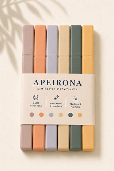 Apeirona | Limitless Art Square Type Highlighter Pen - Highlighter - 6 Colors...
