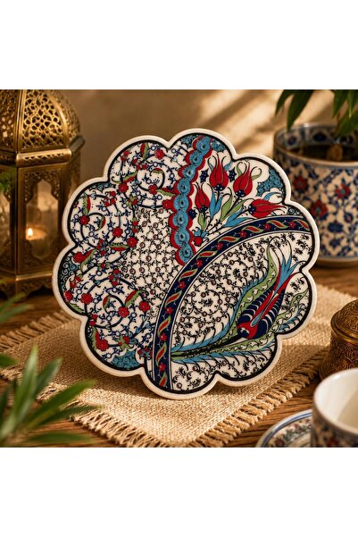 GRANDSTORE Iznik Patterned Ceramic Trivet - 18 cm Pot & Teapot Base