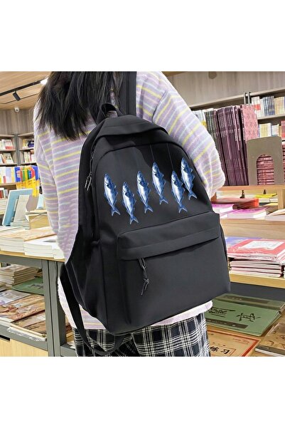 cielyra Waterproof Printed Black Color School Laptop Backpack