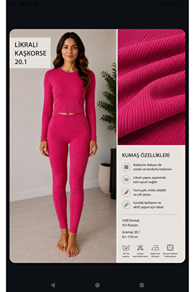 KADIN 20/1 LYC KAŞKORSE UZUN KOLLU CROP TAYTLI TAKIM