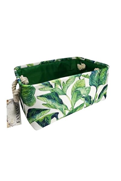Generic (Green plant) - Rectangular Fabric Storage Bin Laundry Basket Nursery...