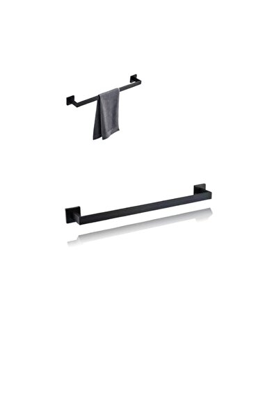Generic Matte Black Bathroom Towel Bar, Stainless Steel Modern Square Towel H...