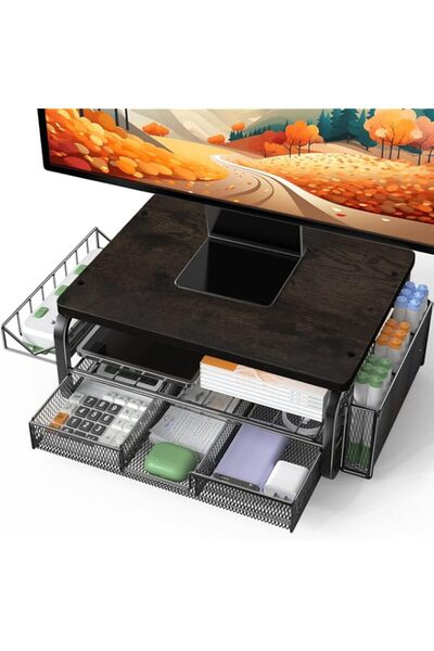 Generic Desk Organizers and Accessories, 2-Tier Computer Monitor Stand Riser ...