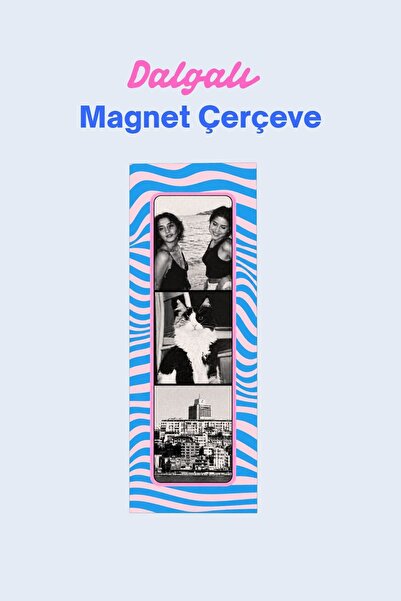 ArtDropsco Dalgalı Magnet Fotoğraf Çerçevesi – Pembe & Mavi