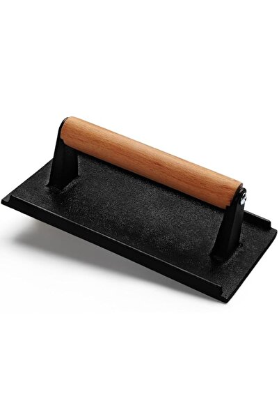 Generic EWFEN Burger Press, 8.2"X4.3" Rectangle Heavy-Duty Cast Iron Smash Ba...