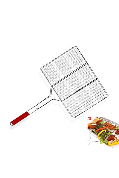 Generic MARKQ Barbecue Grill Basket with Wooden Handle – Folding Portable BBQ...