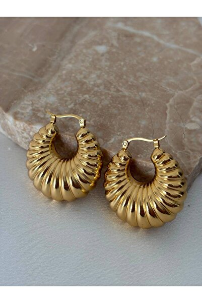 stainless steell Vintage Model Curved Hoop Steel Earrings