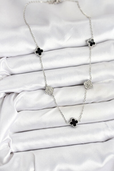 online kapsulavm avm alışveriş 316L Steel Chain Silver Color Black and Zircon...