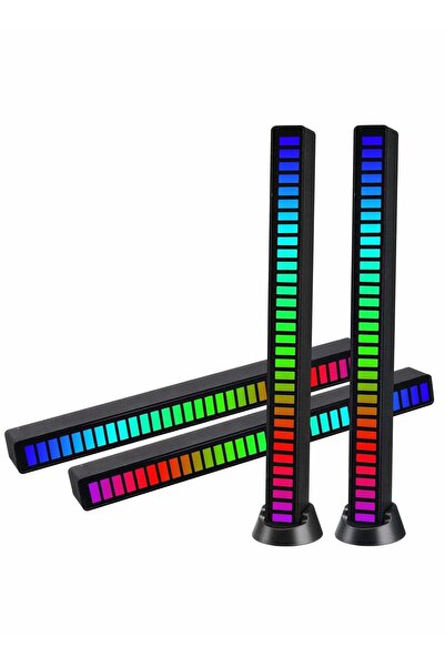 Generic Rechargeable RGB Voice,Activated Rhythm Lights, 2 Pcs Colorful LED Am...
