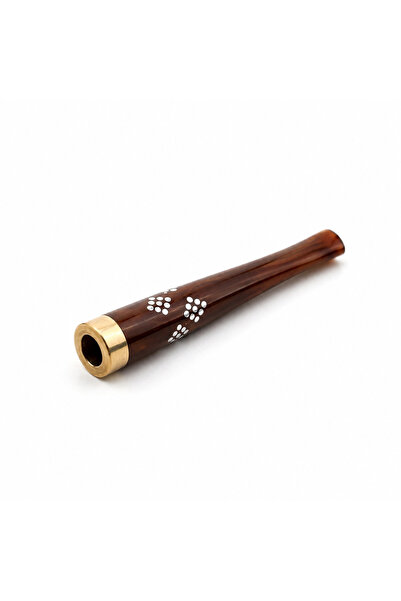 Han Tobacco Doğal Kehribar Sigara Ağızlık 7 cm Gümüş Desenli Touch Orta 6.5-6...