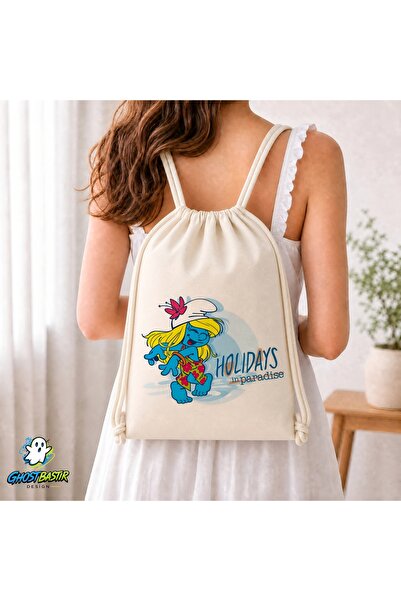 Ghostbastır Design Şirine Drawstring Linen Bag C309