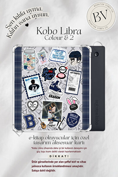 BookTok Vibes Co. Off Campus Sticker Temalı Insert - Kindle ve Kobo E-Kitap O...