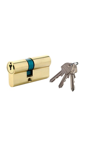 OEM Off-center safety cylinder, natural brass, standard 3 keys, L80 35 x 45 m...