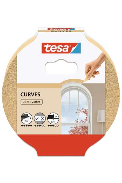 OEM Banda mascare linii curbe tesa, interior, 25 m x 25 mm