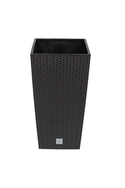OEM Rato plastic pot, indoor, with mask, square, brown, 32.5 x 32.5 x 61 cm
