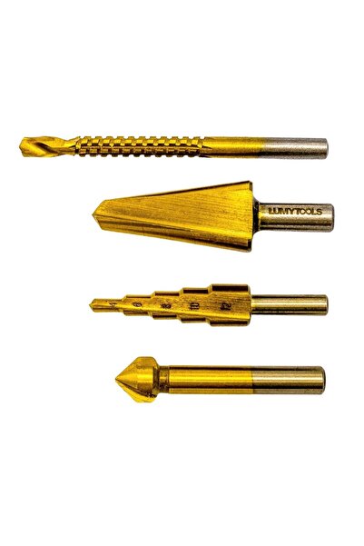 OEM Σετ 4 μεταλλικών τρυπανιών, Lumytools LT21854, με κυλινδρικό στέλεχος, με...