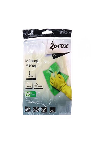 OEM Zorex household gloves, size L, Cotton + rubber, yellow