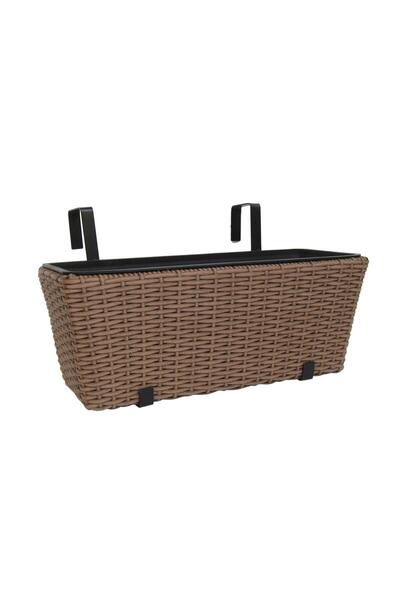 OEM Jardiniera din plastic 7390500, cu suport, pentru balustrada, finisaj rat...