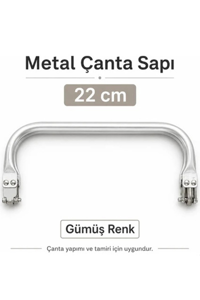 velanee 22 cm Metal Gizli Burs Çanta Sapı – Gümüş Renk