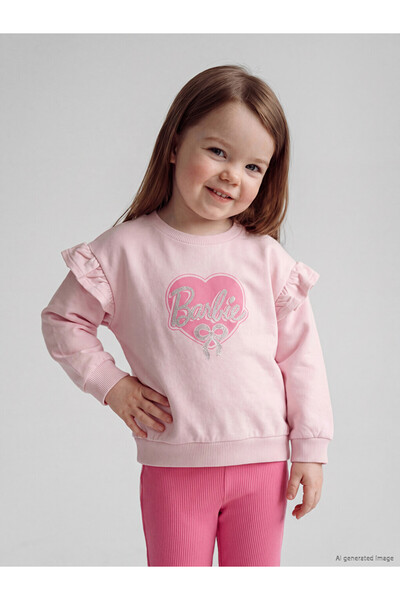LC Waikiki Barbie Printed Flare Baby Girls' Set
