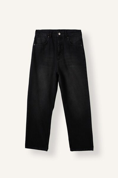 DeFacto Pantaloni din denim spălat, croială largă, 100% bumbac I5699AX26AU