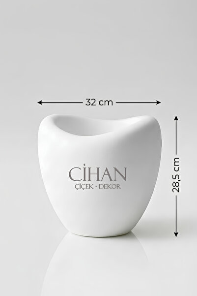 Cihan Çiçekçilik Lüks Lale Tasarım Plastik Saksı 15L – 32x28.5 cm UV Korumalı