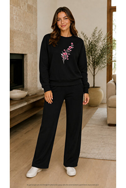 EMMODA Women's Cherry Blossom Printed Tracksuit Set–Round Neck Printed Sweats...