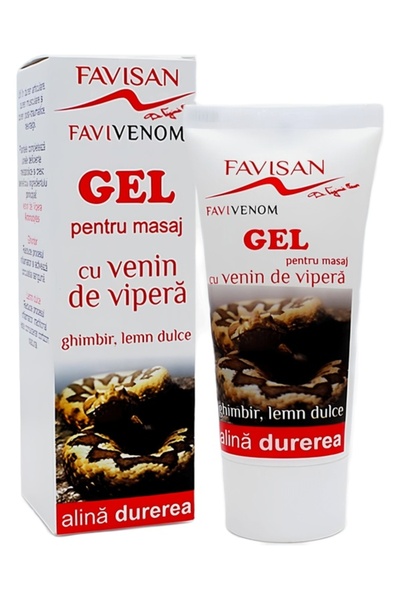 Favisan Gel masaj venin vipera ghimbir lemn dulce FaviVenom 50ml