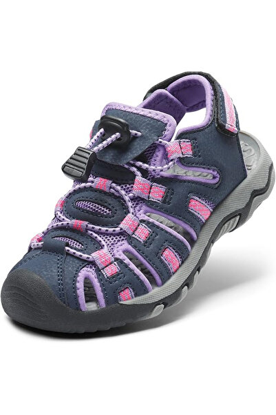 Dream Pairs Sandale sport pentru copii, Mărimea 28, Gri deschis/Mov, Antidera...