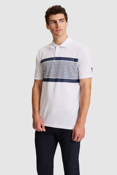 U.S. Polo Assn. Men's White Regular Fit Polo Neck T-Shirt 50322392-Vr013