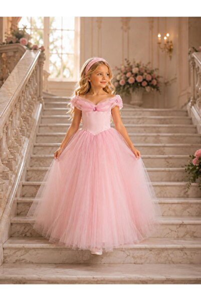 Lizsa Girl's Pink Cinderella Costume - Girl's Cinderella Dress Evening Gown a...